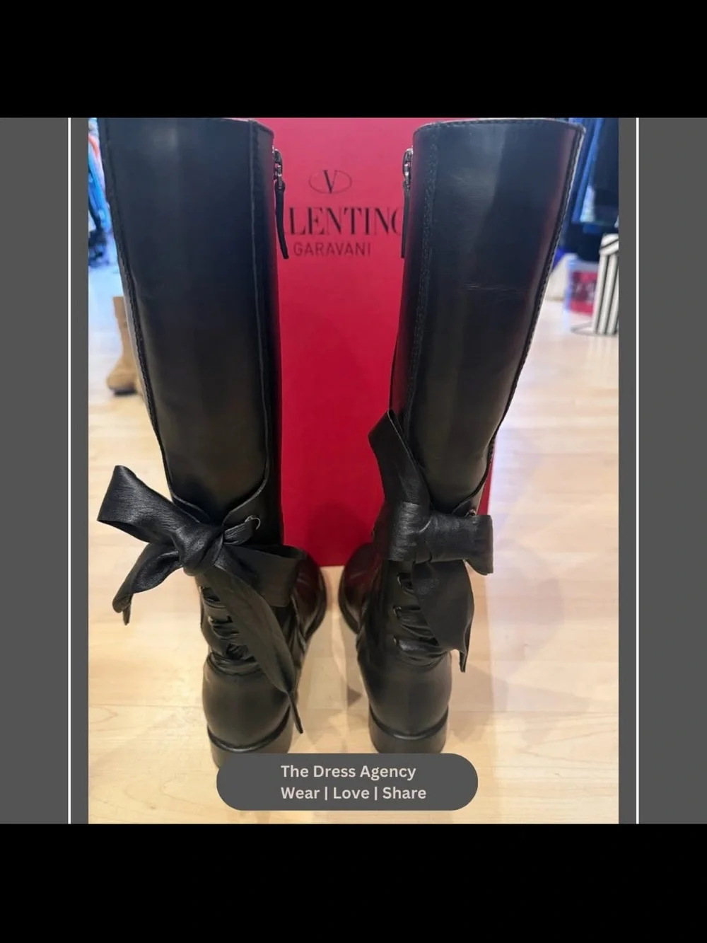 Valentino Garavani Ascot Leather Over-the-Knee Riding Boots with Back Bow Detail